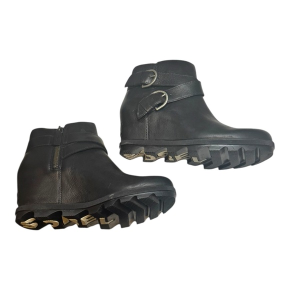 NWT Sorel Joan Of Arctic Women's 9.5 Black Ankle Boots leather - Picture 7 of 9